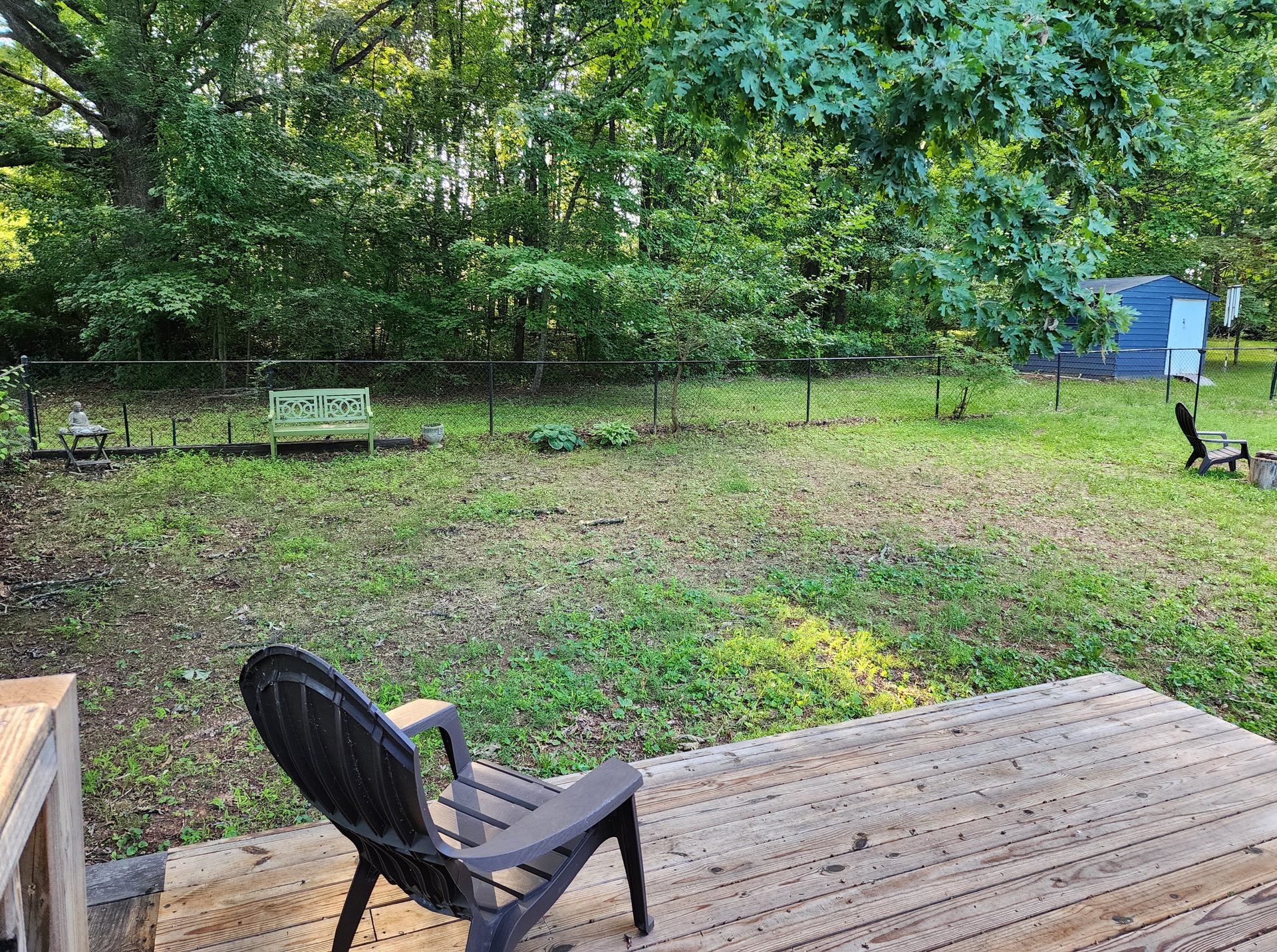 Fenced backyard